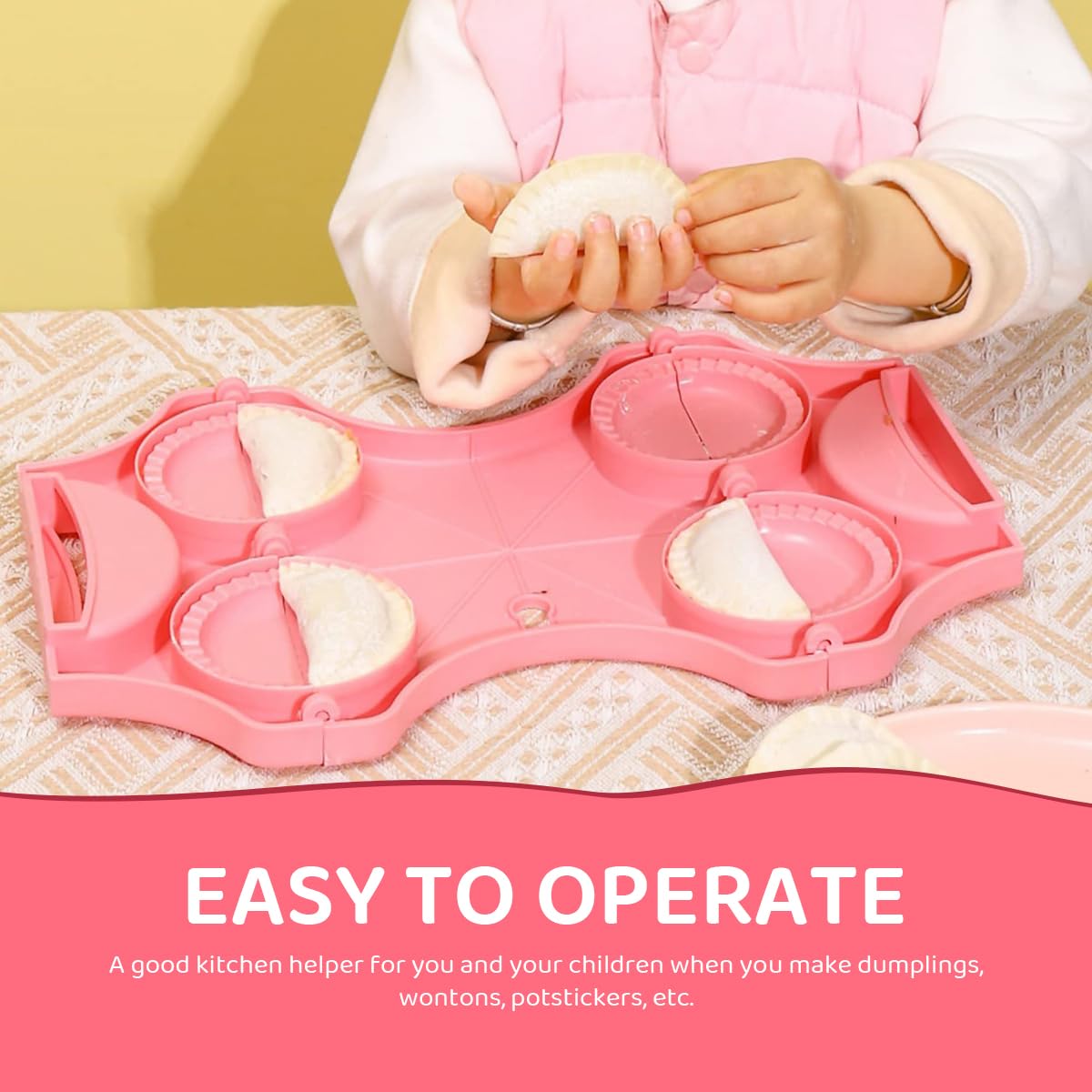 HASTHIP Dumpling Press Maker for Quick Batch Cooking with 4 Compartments and Food Grade PP | Easy to Clean Kitchen Mold 8.66×6.5–12.99 in