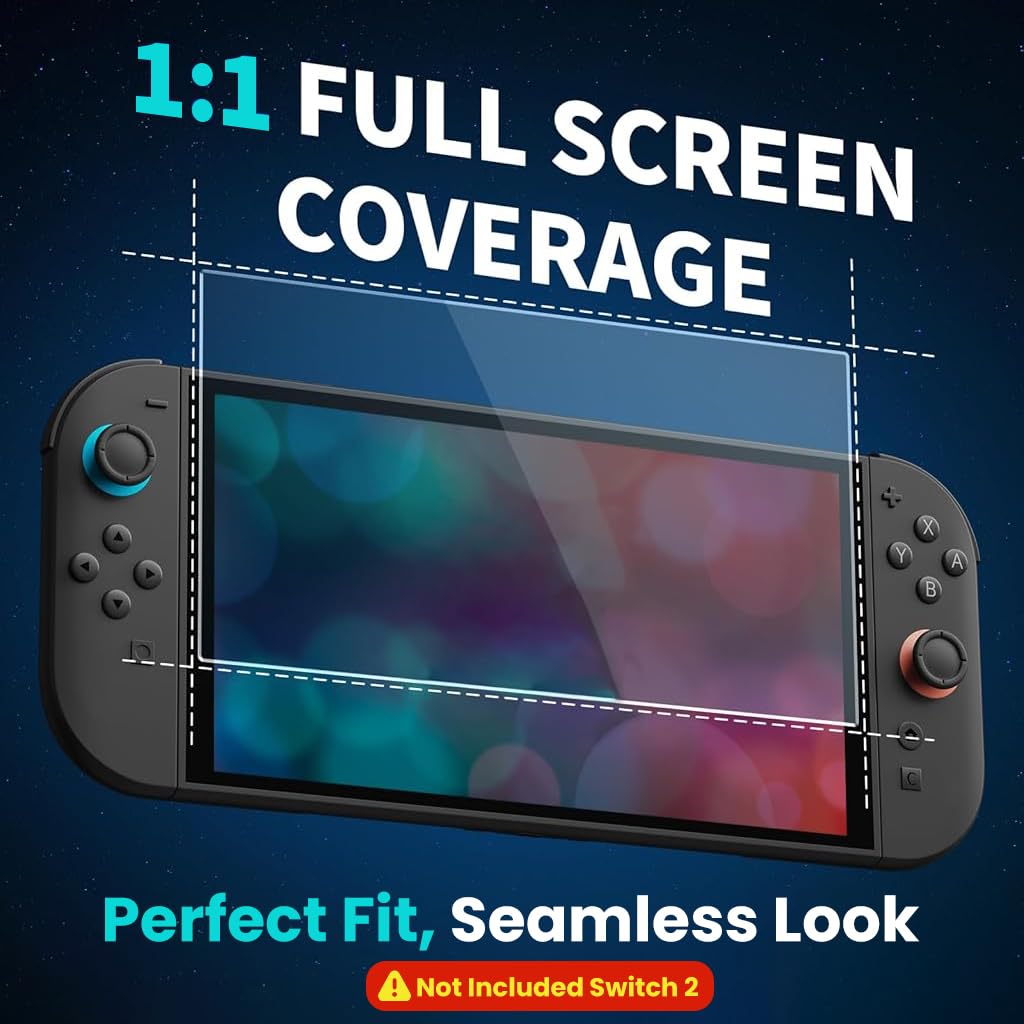 ZORBES Screen Protector for Nintendo Switch 2 2025 with 9H Tempered Glass and Auto Alignment | Anti Glare Bubble Free 3 Pack