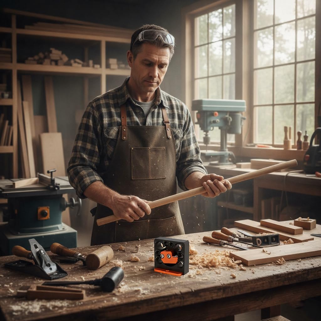 Serplex Adjustable Dowel Maker for Precision Woodworking with 8 Hole Design and Metal Body