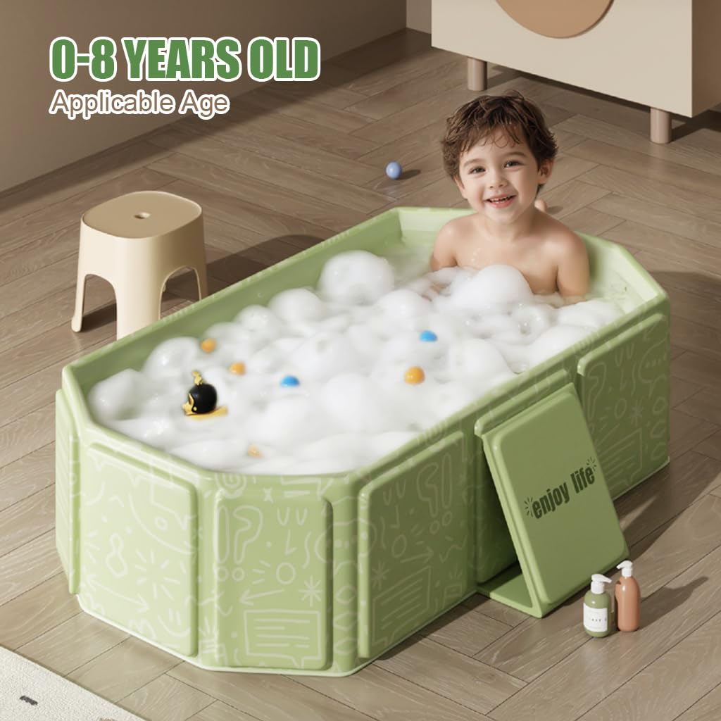 SNOWIE SOFT Child Bath Tub for 0–8 Years Featuring 75x45x25cm Foldable PVC Design | Easy Clean
