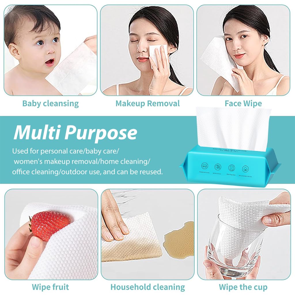 MAYCREATE Disposable Towels for Skincare and Baby Care with Pop Up Design 360 Count 20x20cm
