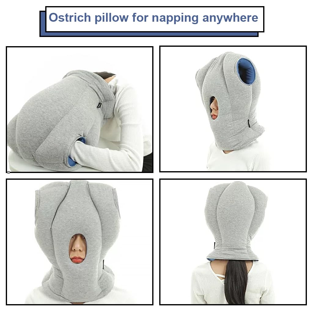 HANNEA Travel Pillow for Neck and Head Support on Plane Car and Office Desk | Comfortable Rest