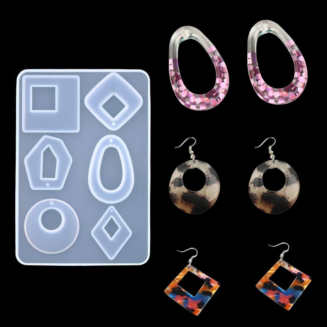 HASTHIP Earring Resin Moulds Kit for DIY Jewellery Making with 249pcs Accessories | Non Stick Silicone Moulds for Unique Handmade Gifts