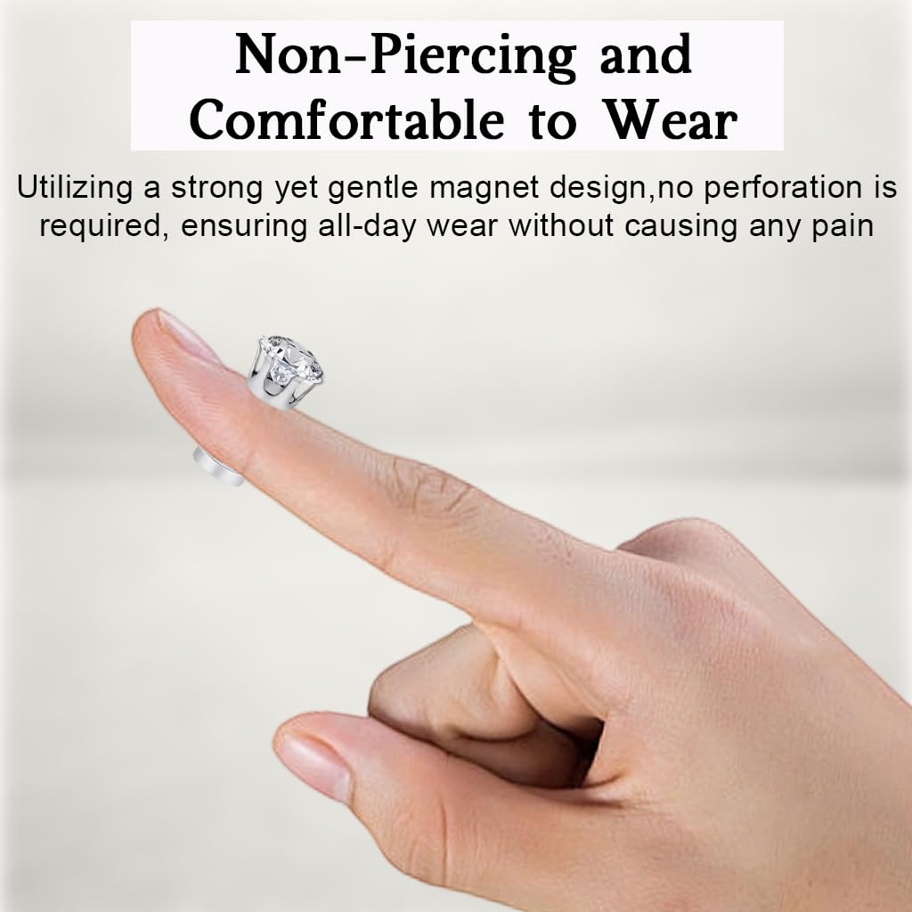 SANNIDHI Earrings Set for Women featuring Clip-on Design with 5 Pairs 4–8mm Cubic Zirconia | Ideal for Non-Pierced Ears