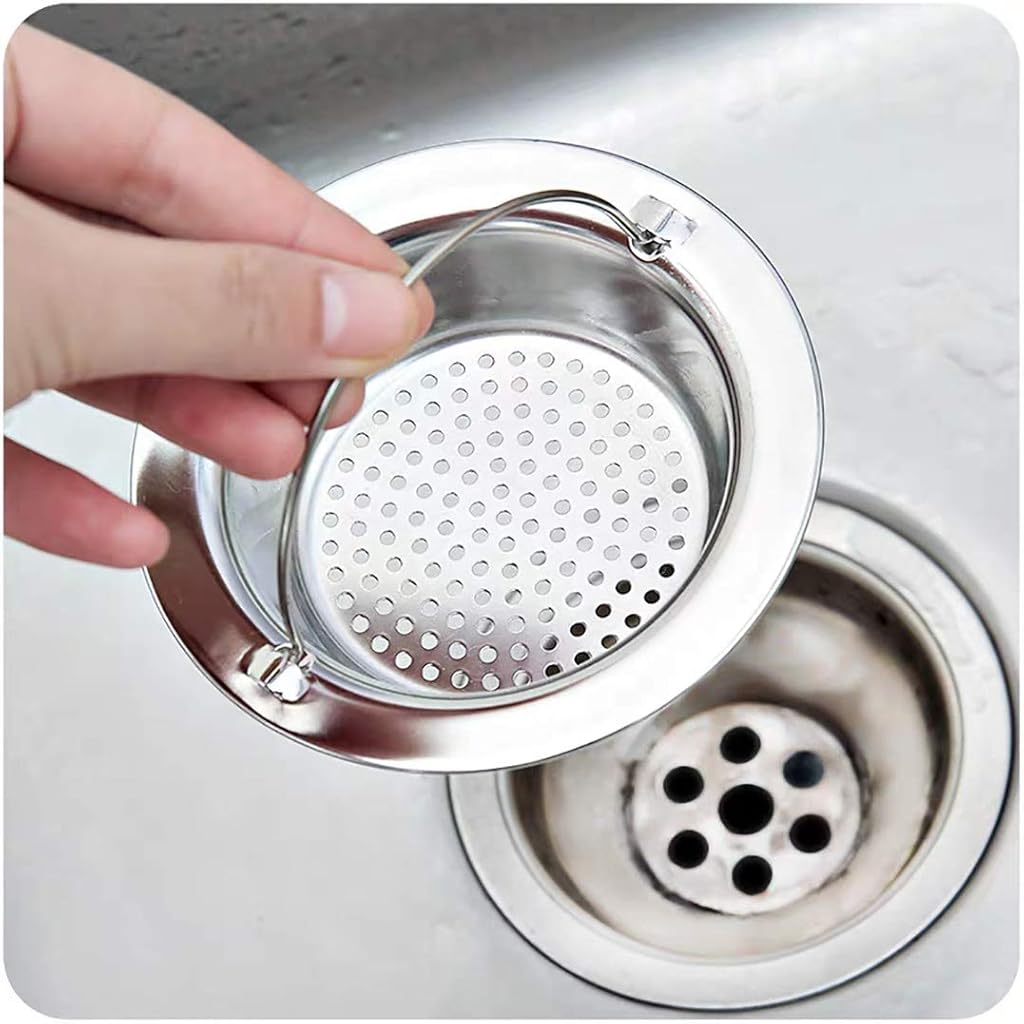 ZIBUYU® Stainless Steel Bathroom Sink Drain Filter Shower Cover Kitchen Sink Strainer Basket Catcher 1 Pack 4.33 inch