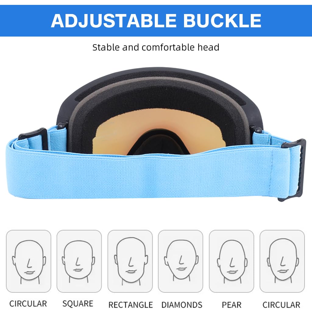 PROBEROS Ski Goggle for Snow Sports with UV400 Anti Glare Magnetic Lens | Men and Women