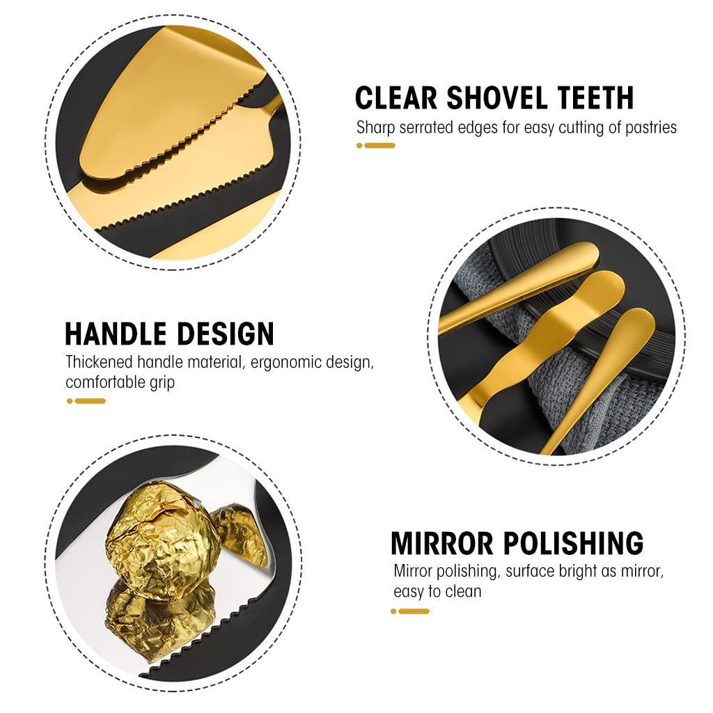 Supvox Cake Server and Cutter Set for 6-8 in Cakes with Serrated Edge and Zinc Alloy Handle | Ideal Gift for Baking Lovers