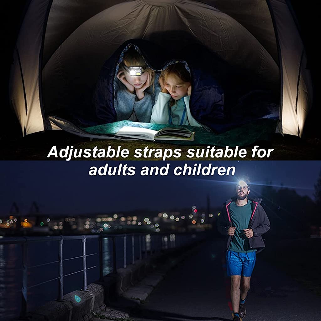 ELEPHANTBOAT Headlamp for Camping and Hiking with 9 Modes Sensor and 1200mAh USB Rechargeable Battery
