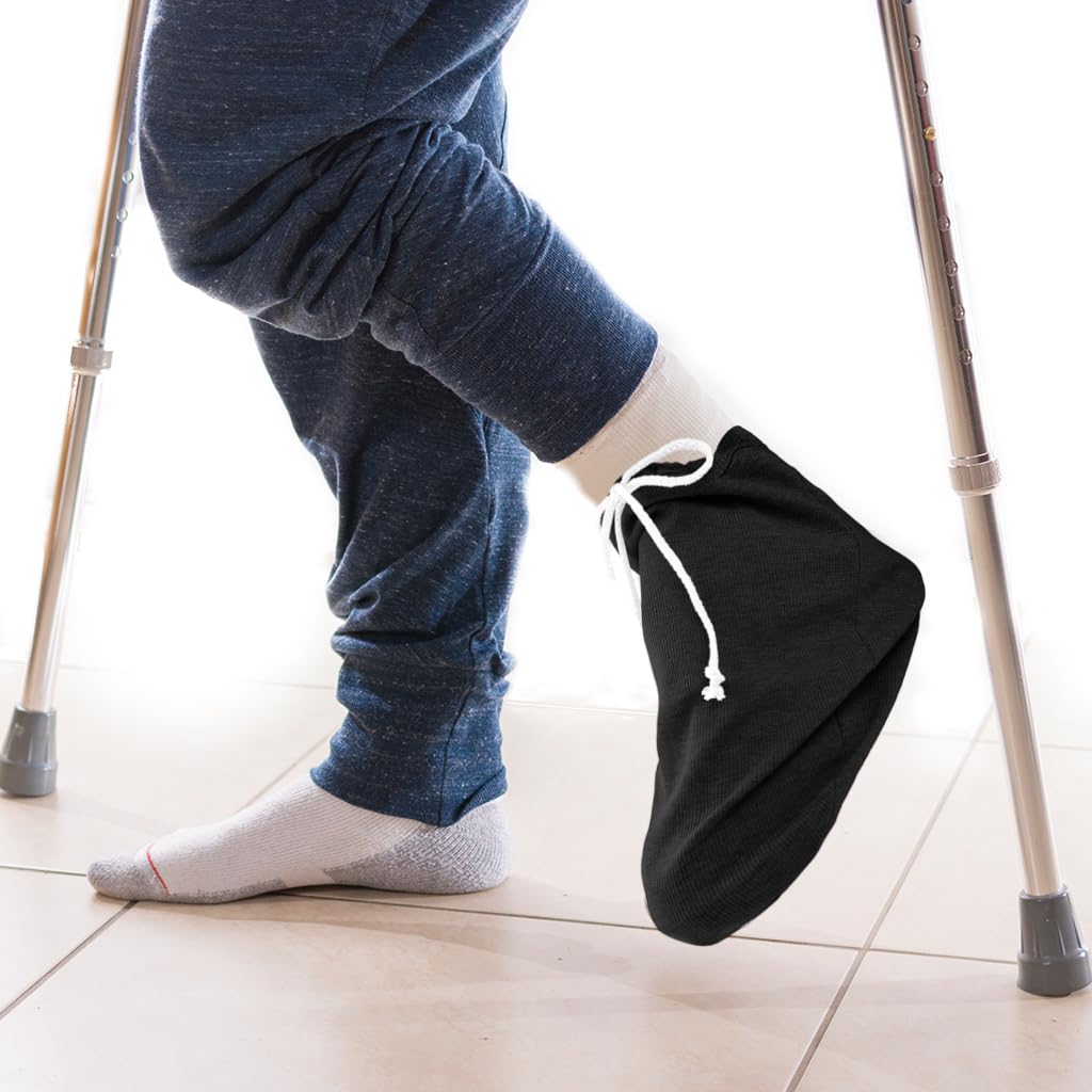 HANNEA Warm Cast Socks for Bandaged or Injured Feet with Drawstring Closure | Soft Protective Foot Sleeves