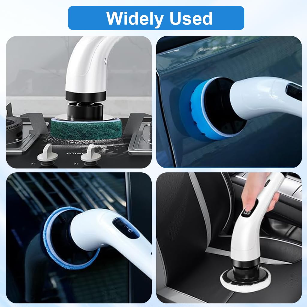 Supvox Replacement Attachment Cleaning Kit for Electric Drill Scrub Brush 4Pcs with Sponge Scouring Fleece and Microfiber Pads