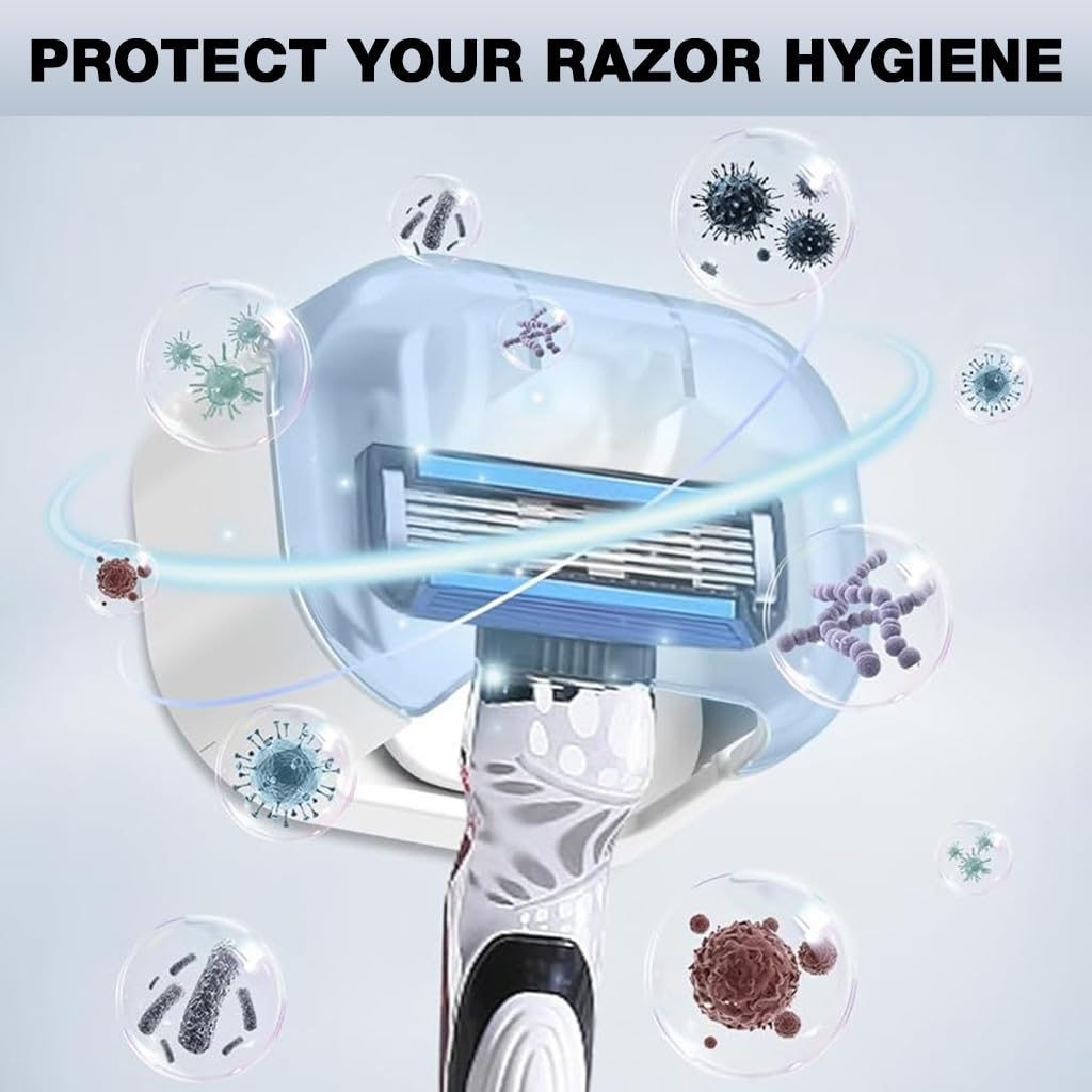 HASTHIP Wall Razor Organizer for Manual Razors with Flip-Up Dust Cover | Pack of 2