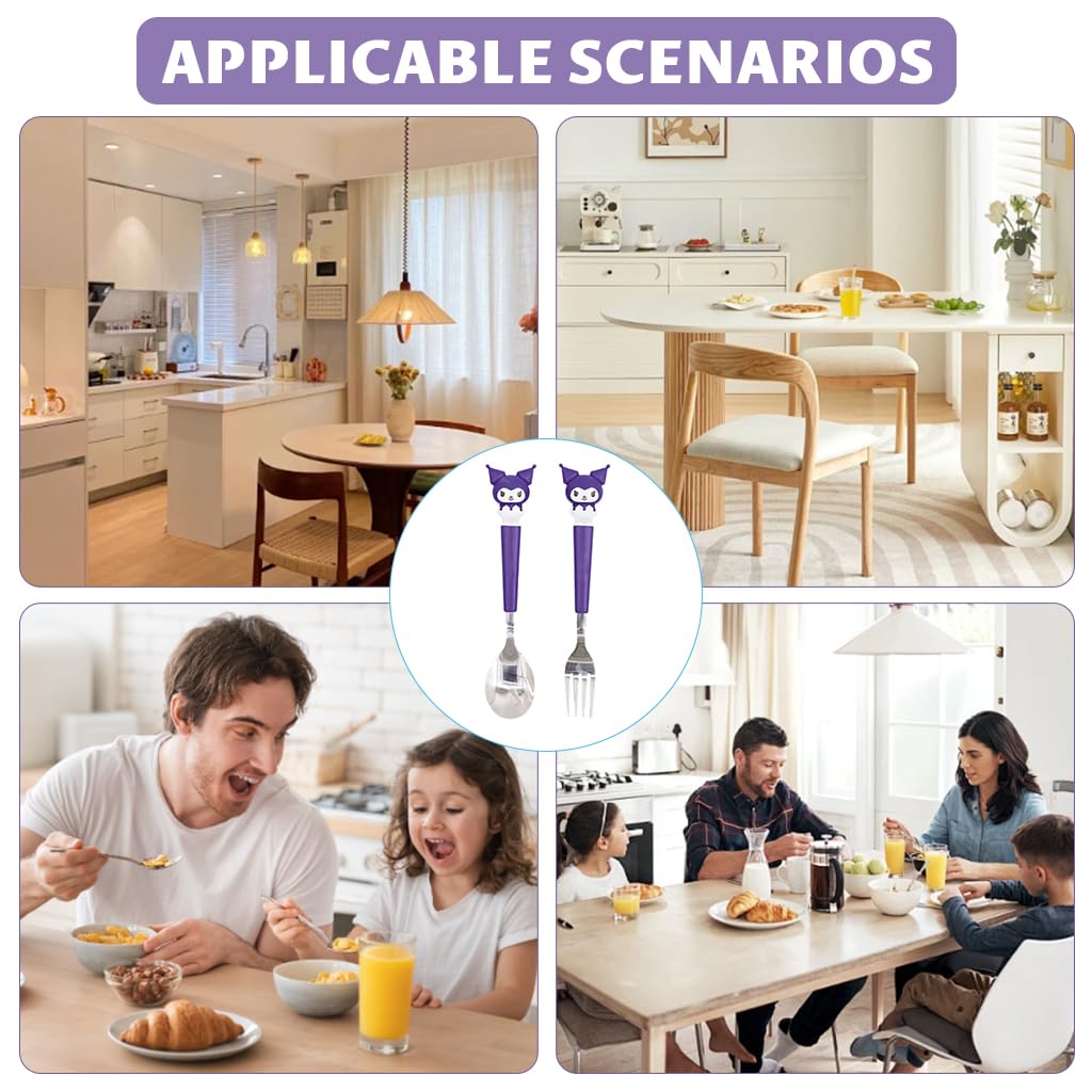 Supvox Cutlery Set for Kids with 7.87 in Utensils featuring Ergonomic Handles and Storage Case