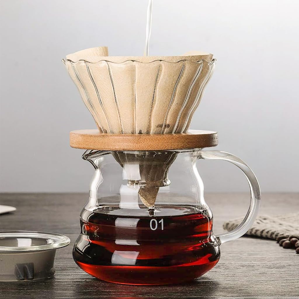 Supvox Coffee Filter Paper for Brewing 100 Counts Natural Unbleached Cone Shape Filters