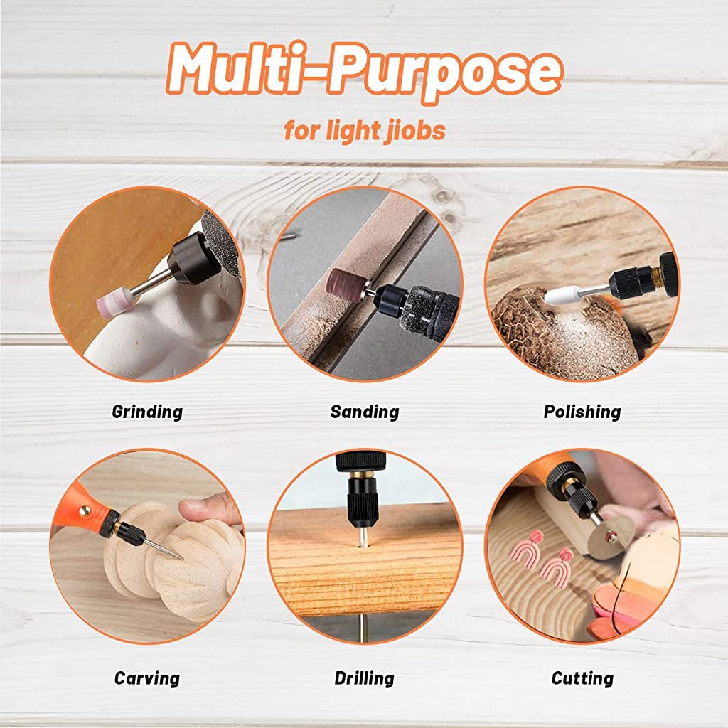 HASTHIP Electric Cordless Rotary Tool,3.7V Mini Rotary Tool Kit for Handicraft with 55pcs Sanding Accessories,3 Rotating Speed Adjustable,USB Charging Power Rotary Tool for Sanding,Polishing