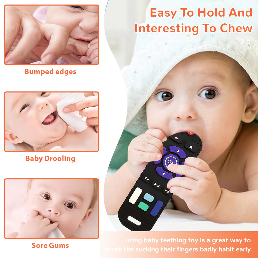 PATPAT Silicone Teether Toy for 6 to 12 Months Babies with Frog Design and Textured Remote Shape | Green Sensory Development Aid