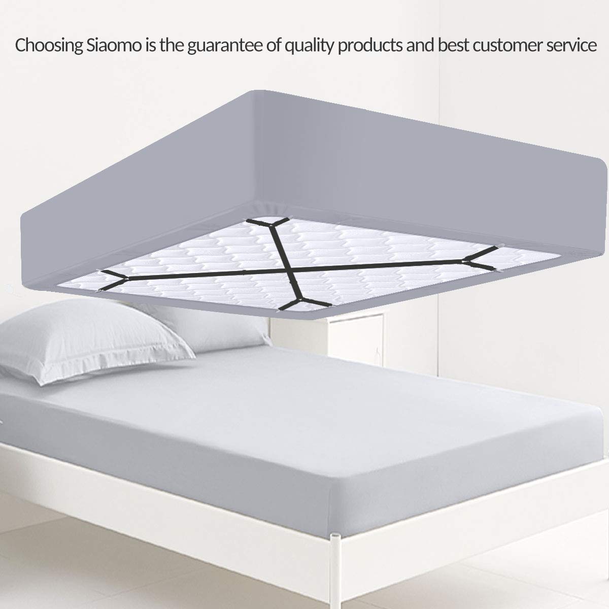 HASTHIP Bedsheet Holder for Neated Bed Sheets with Adjustable Crisscross Straps | 2pcs Set