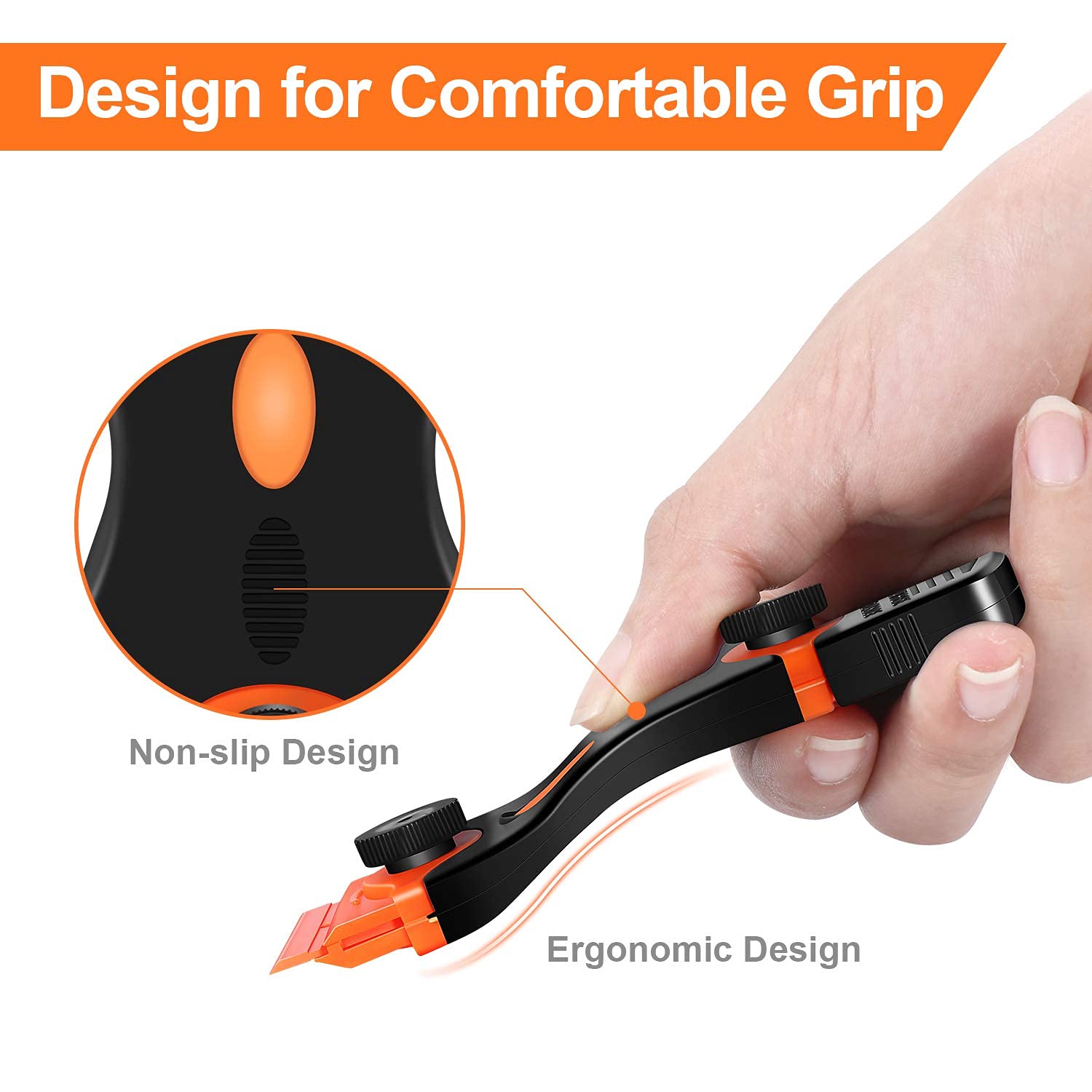 HASTHIP Glue Remover Machine 2 Pack for Stickers and Labels with 2-in-1 Scraper Tool featuring Ergonomic Handle and 20 Blades | Safe Storage Covers