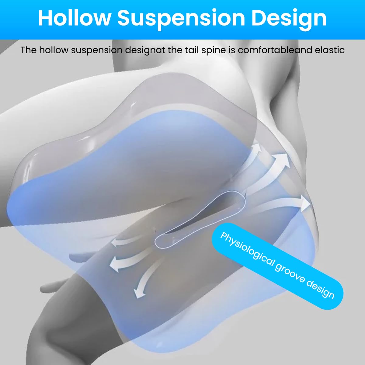 STHIRA Car Seat Cushion for Long-Distance Driving with Ergonomic Support and Anti-Slip Base 40x34x8cm | Breathable Memory Foam Comfort