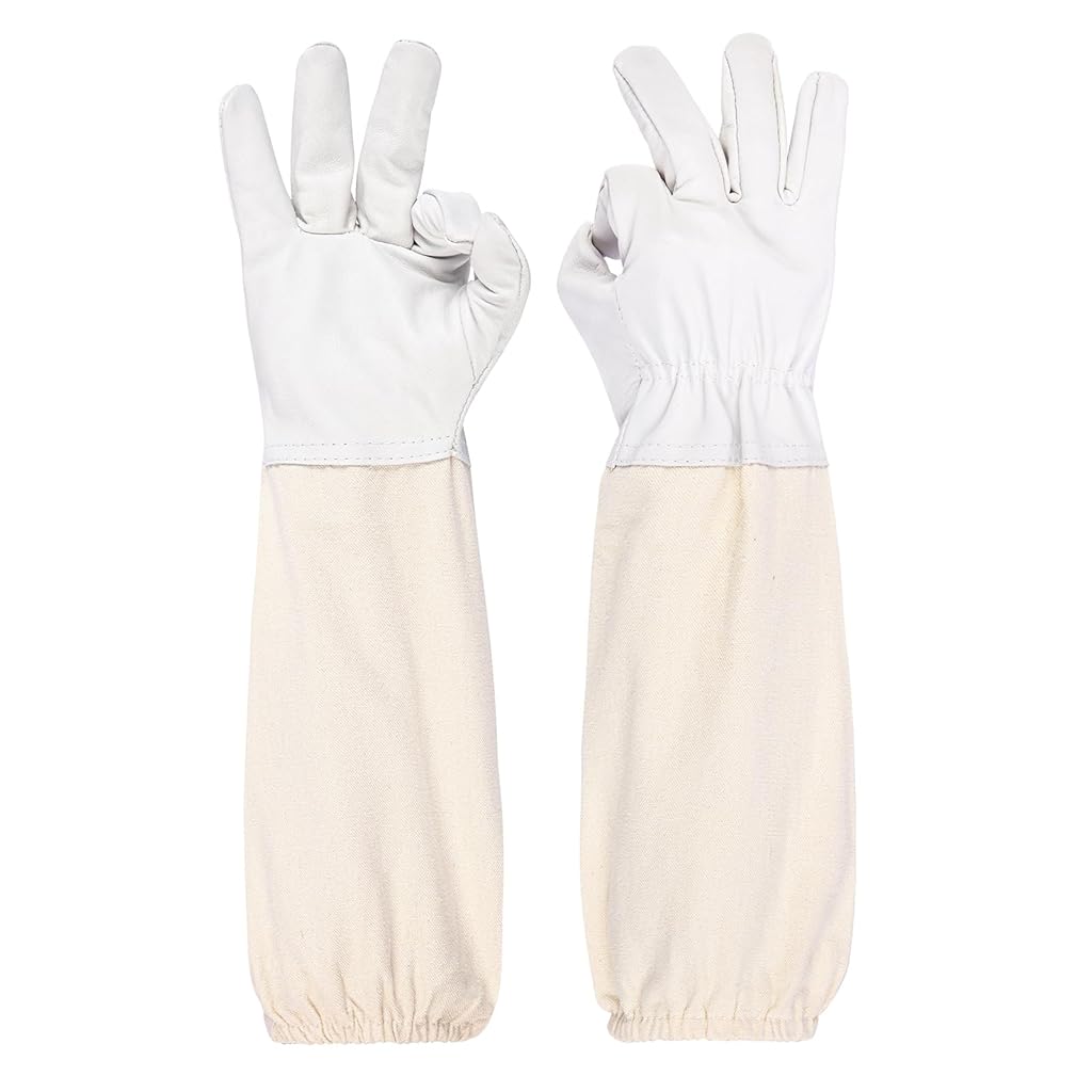 HASTHIP Beekeeping Gloves  Elastic Cuff Elbow-length Protective Working Gloves Thicken Anti-slip Gardening Gloves Landscaping Gloves for Men Women, XL