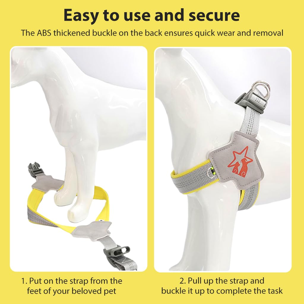 Qpets Large Dog Harness for Outdoor Walks with Dual D-Rings and 3M Reflective Nylon | Size L