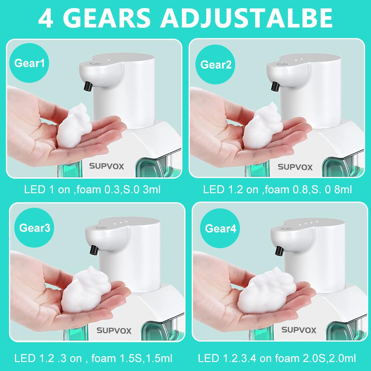 Supvox Smart Auto Soap Dispenser for Kitchen and Bathroom with 430ml Tank and Motion Sensor