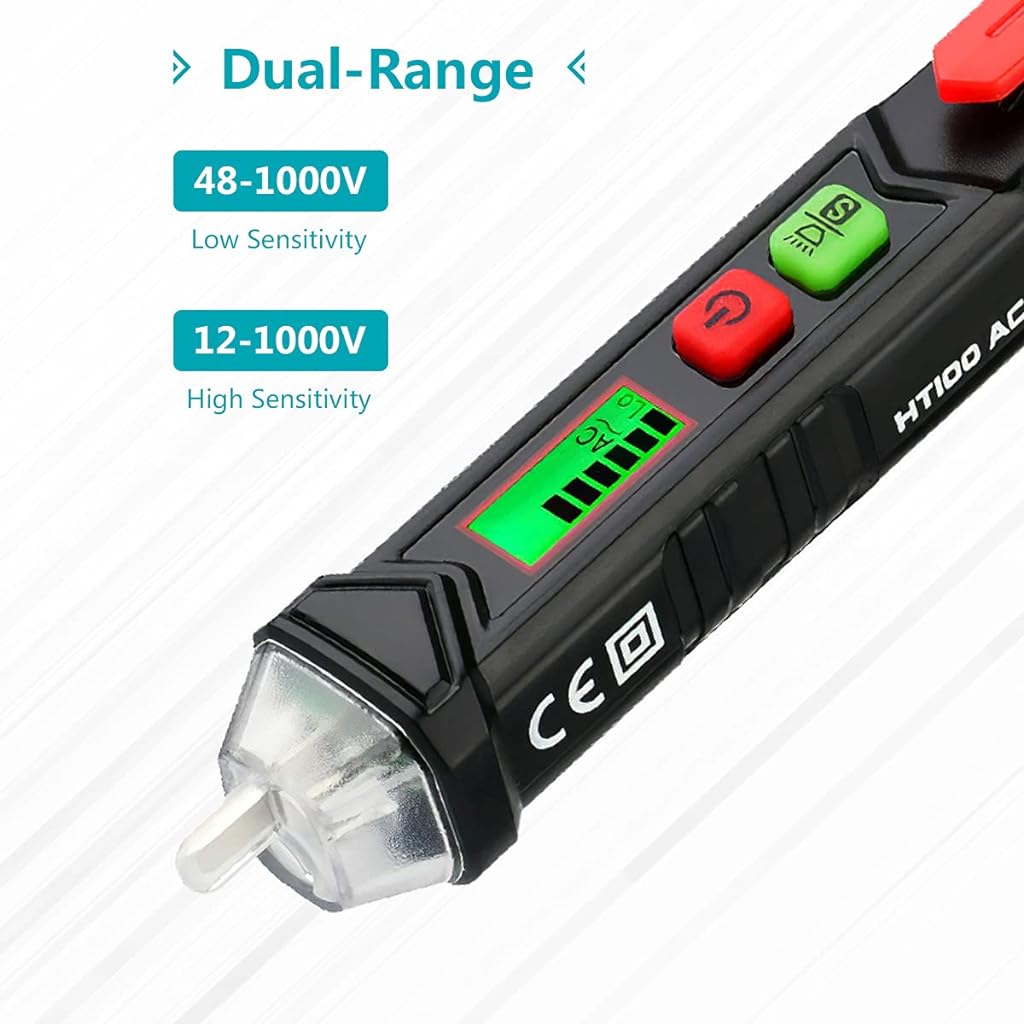 ELEPHANTBOAT® Multifunctional Smart Voltage Testing Pen with Dual-Range 12V-1000V/48V 1000V,NCV Non-Contact Electrical Tool Tester