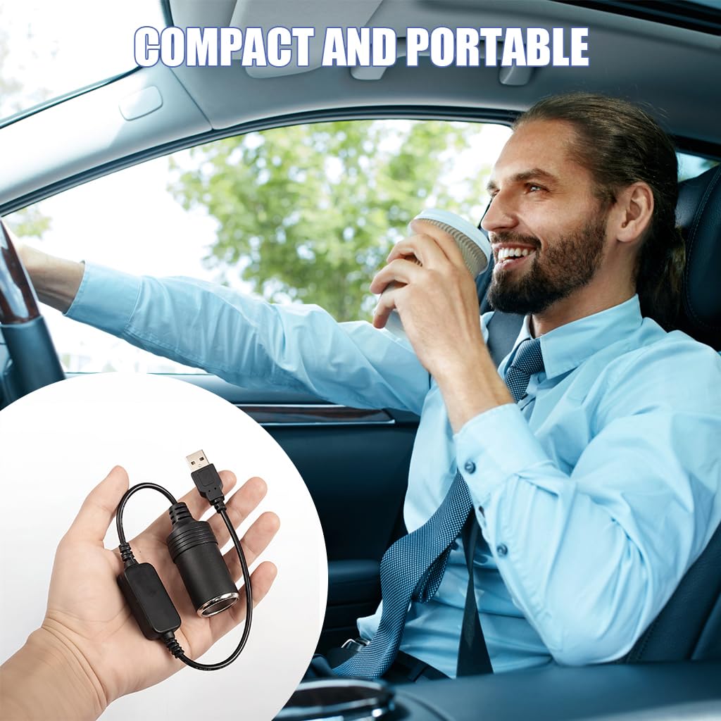 STHIRA USB to 12V Car Cigarette Lighter Socket Adapter for Dash Cam and GPS featuring 8W Stable Power Conversion | Travel Essential for India