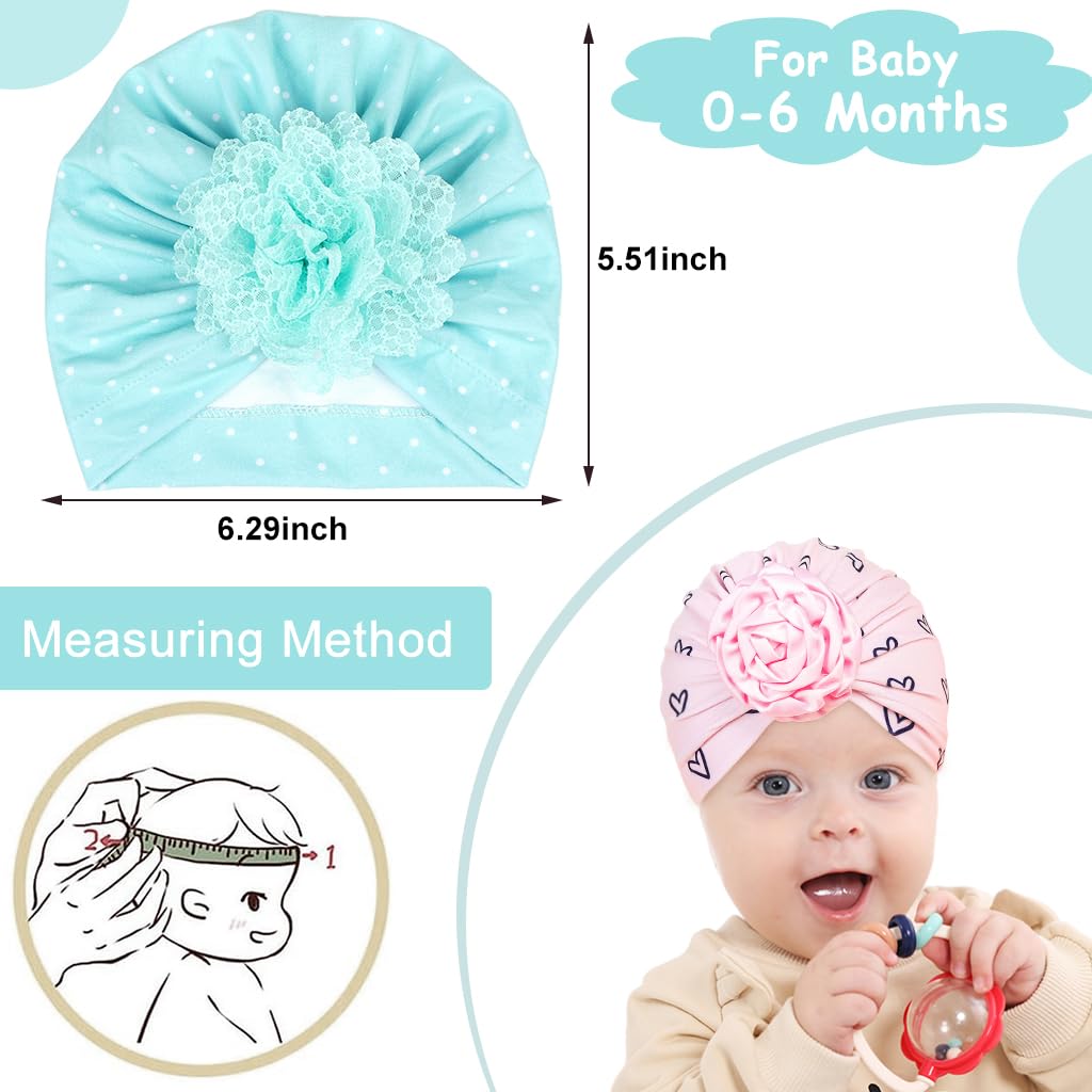 SNOWIE SOFT® 3Pcs Baby Hats for Girls Winter Cap for Kids Winter Hat Set Winter Cap for Baby Girls, Baby Cap Warm Beanie Toddler Stretchy Hat for 0 to 12 Months Newborn Shower Gift, Birthday Gift