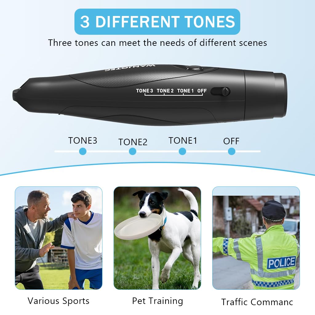 Proberos Electronic Whistle for Outdoor Training with 3 Tones and 3 Volume Levels | Battery Powered