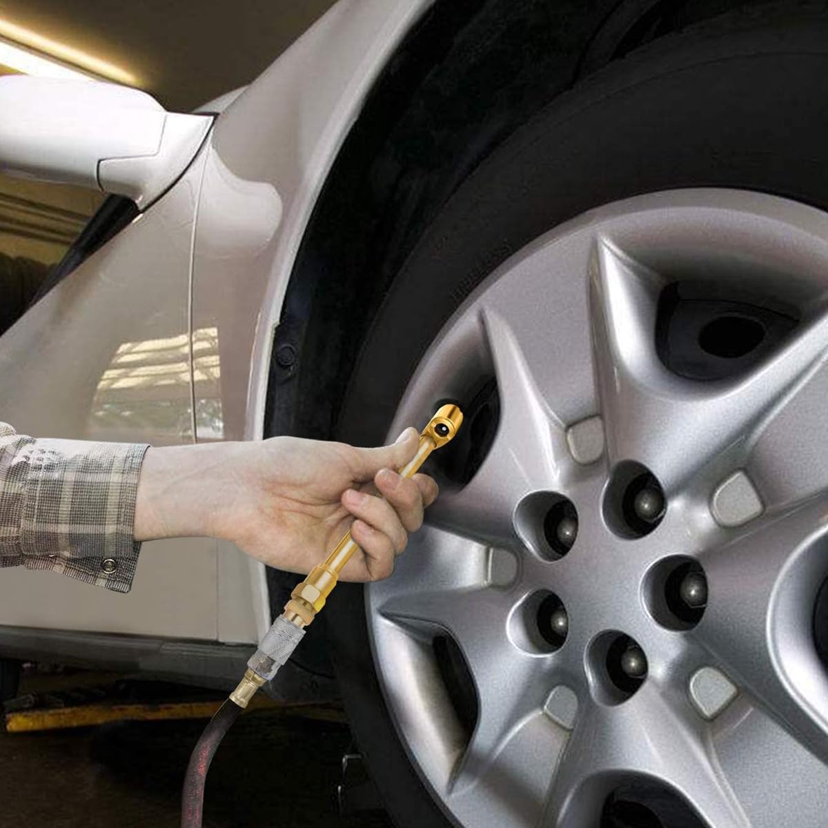 STHIRA Air Chuck Set for Tire Inflation featuring Dual Head 1/4 Inch NPT Connectors | Brass Construction