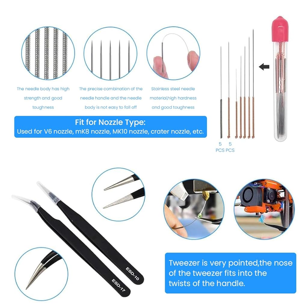 Serplex® 35pcs 3D Print Tool Accessories Kit includes Debur Tool, Cleaning, Finishing and Printing Tool, 3D Print Accessories for Cleaning, Finishing and Printing 3D Prints