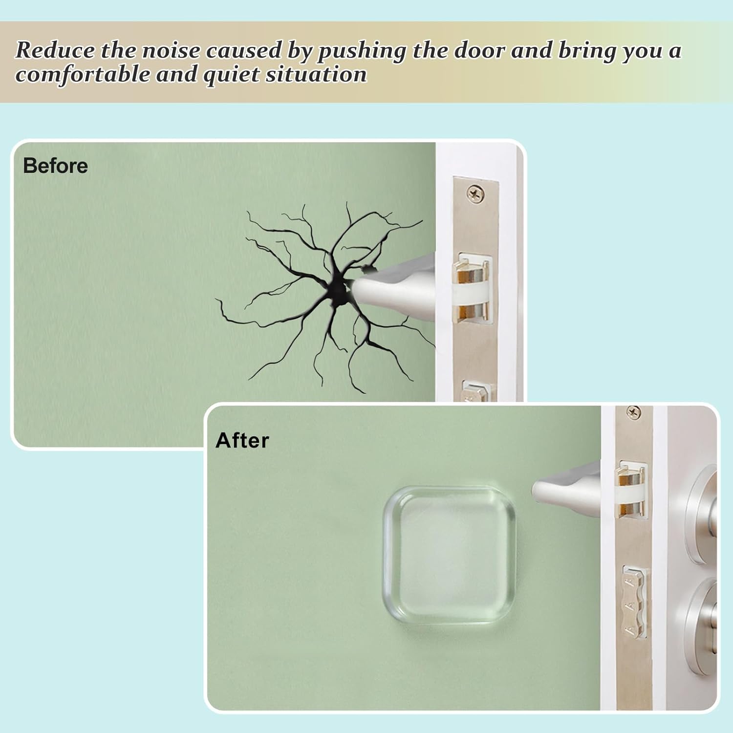 ZIBUYU® Door Stopper for Home Rubber Clear Bumper Stopers Wall Protector Square Gel Buffer Self-Adhesive Use Glass Table Tiles Office Furniture Accessories 18PCS