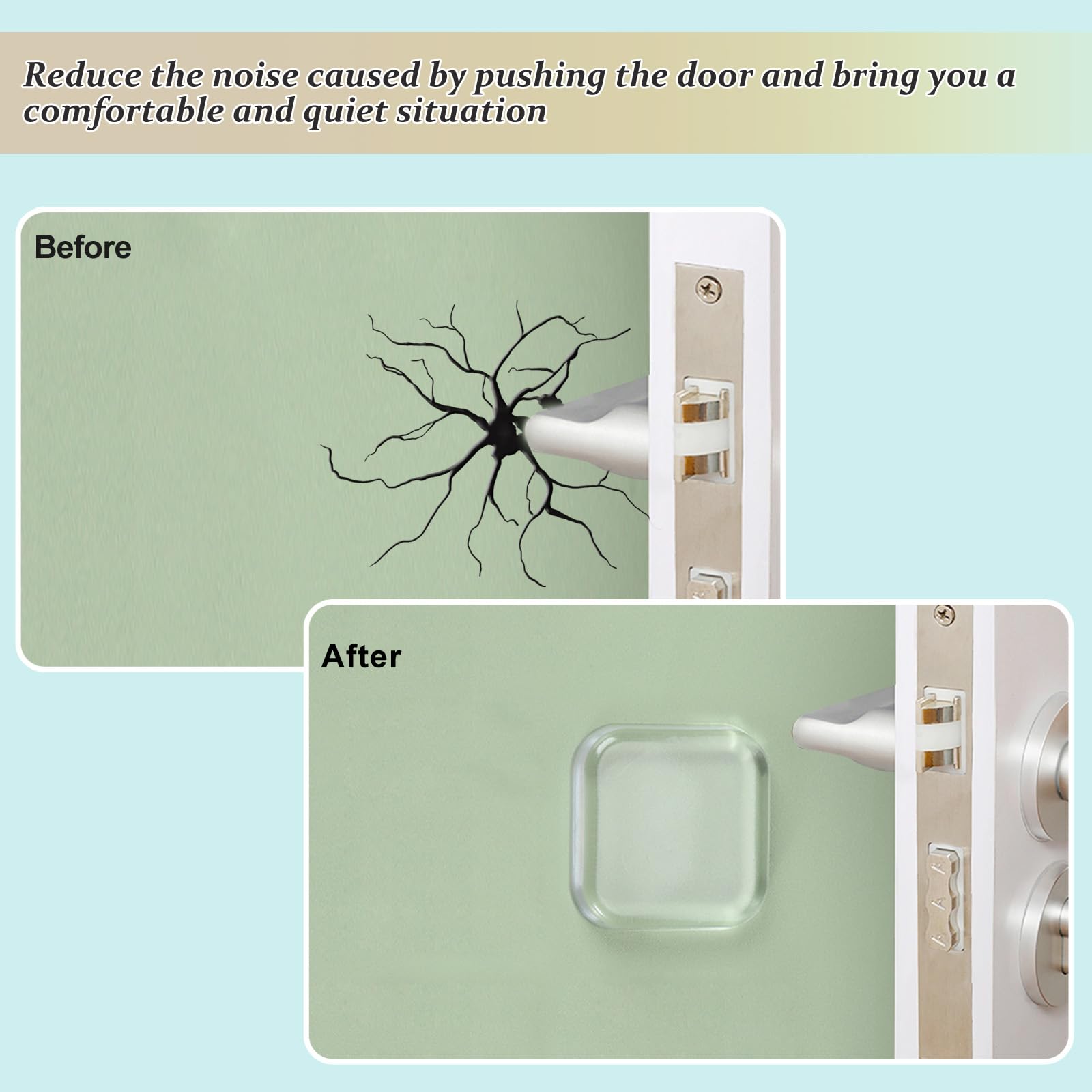 ZIBUYU Door Stopper for Home with Self Adhesive Gel Design and Clear Silicone Pads 6Pc