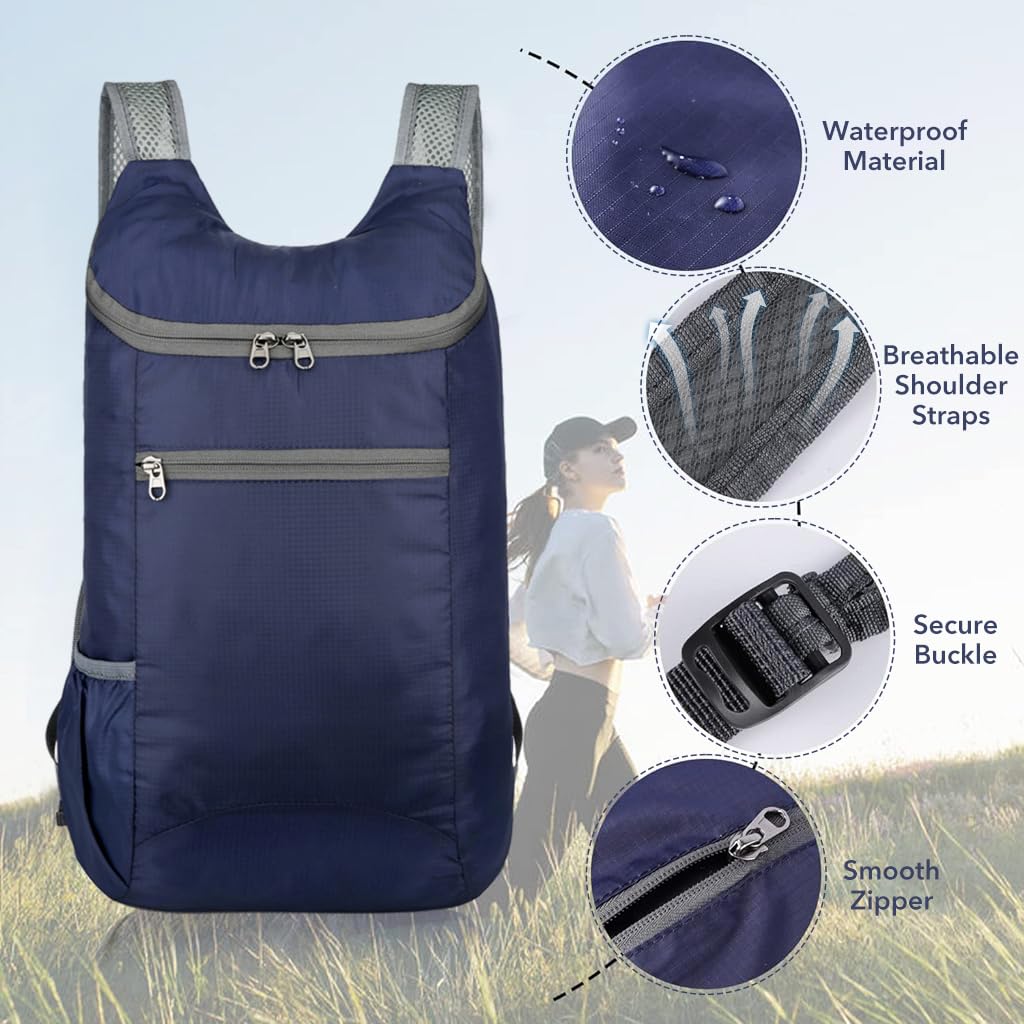 GUSTAVE Travel Backpack for Hiking and Camping with Foldable 20–35L Design | Water Resistant