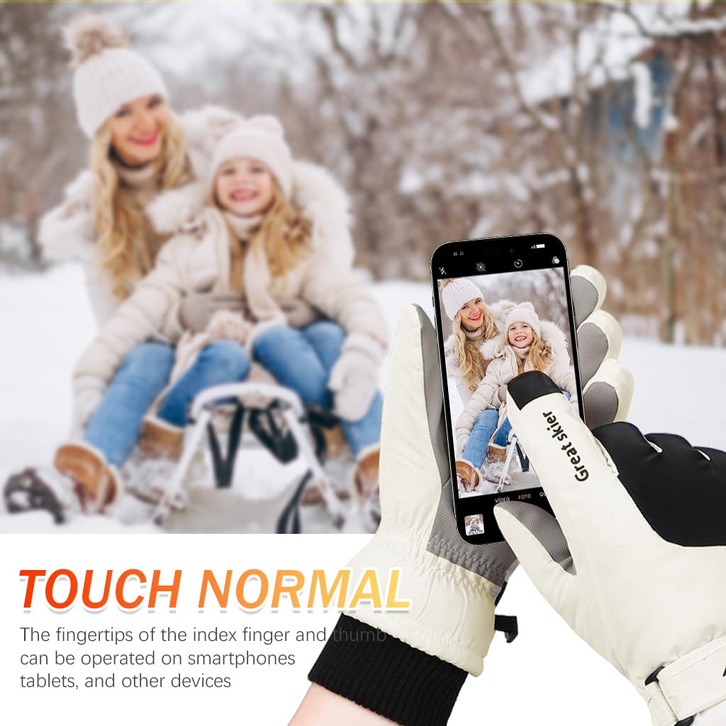 Gustave Winter Gloves with 31 cm Length and Anti Slip PU Palm for Men & Women | Touchscreen Fleece Lining