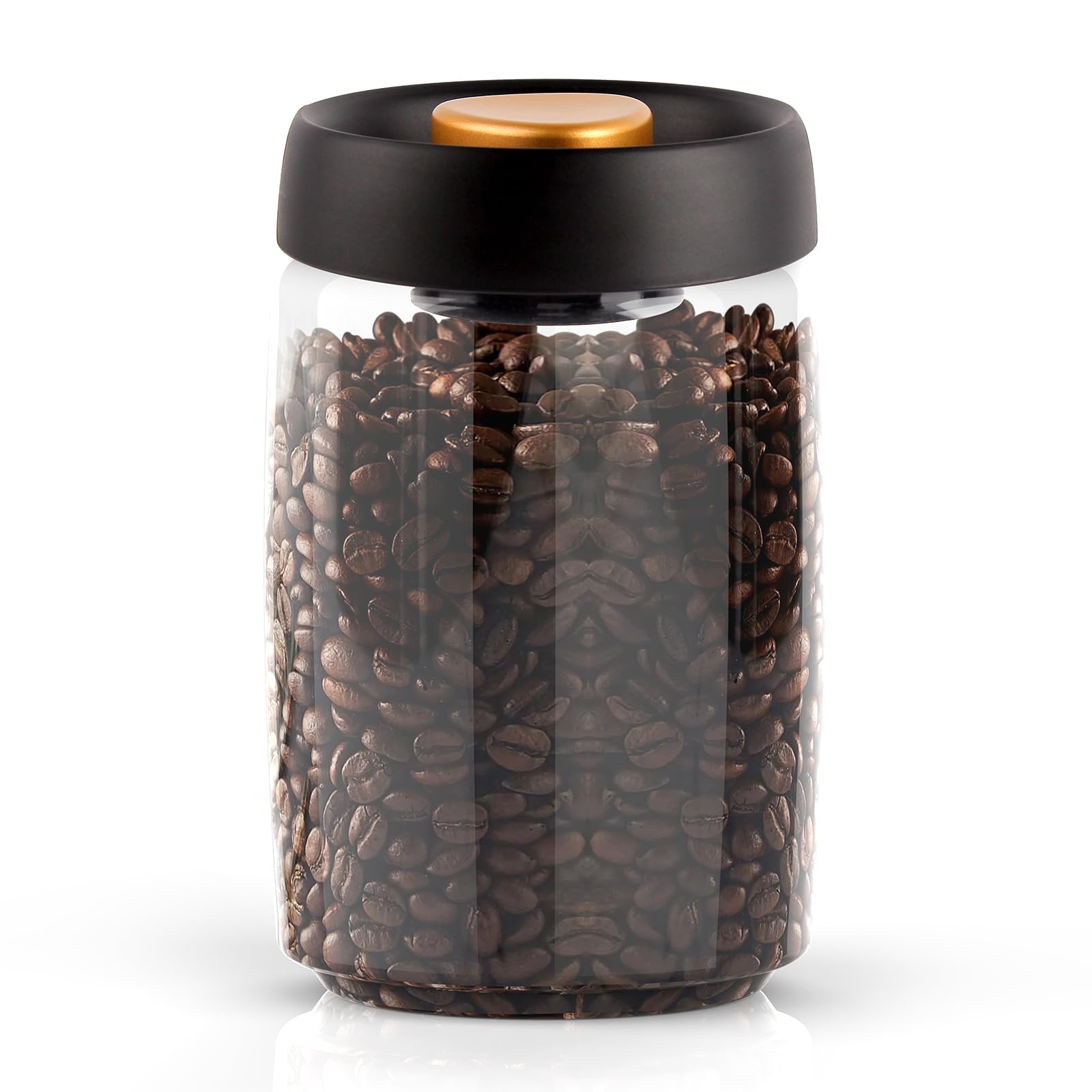 HASTHIP® Food Coffee Bean Storage Containers with Lids Airtight, Plastic Wide Mouth Mason Jars Vacuum Sealer, 1200ml