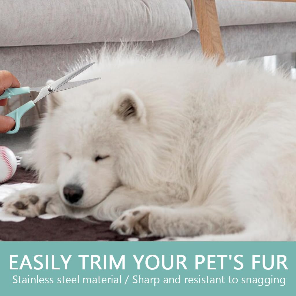 MAYCREATE Kids Hair Cutting Scissors Kit with 6.6 in Stainless Steel Shears and Comb | Safe Grip Design for Home Hair Trimming