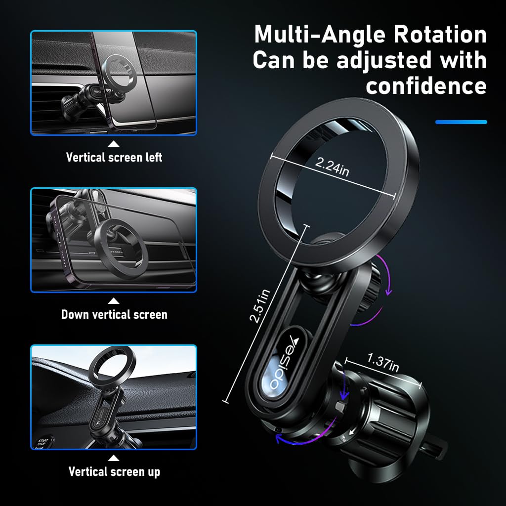 STHIRA Magnet Car Mobile Holder for Air Vent with 360° Rotatable Design and 20 Magnets