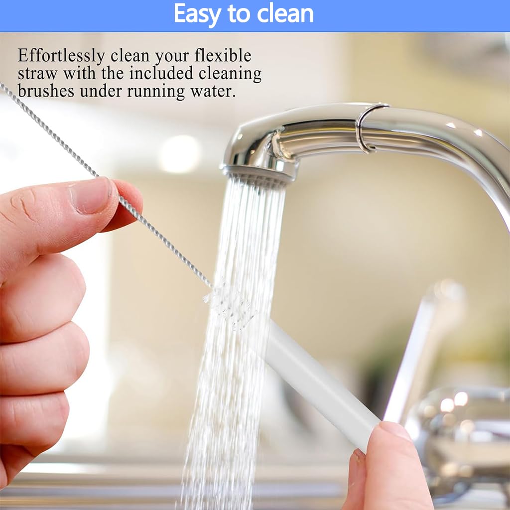 Zibuyu Replacement Straw for 40oz and 30oz Tumblers with 31cm Length & Cleaning Brush | Food-Grade PE Reusable Set