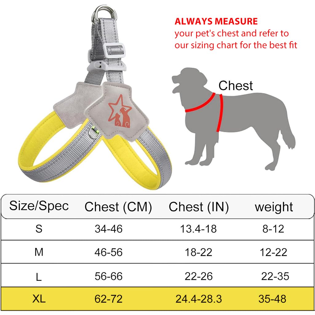 Qpets® Dog Harness, Extra Large Dog Harness Quick Release, Adjustable Outdoor Pet Vest Harness for Dogs with Safe Reflective Strip & Double D Rings (XL, Recommended Weight: 35lbs-52lbs)