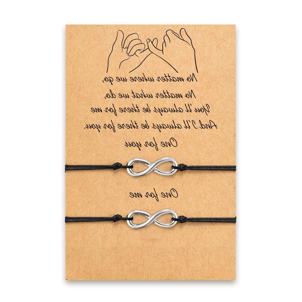 ELEPHANTBOAT Adjustable Infinity Symbol Bracelet for Couples and Friends | 4–9 in Fit