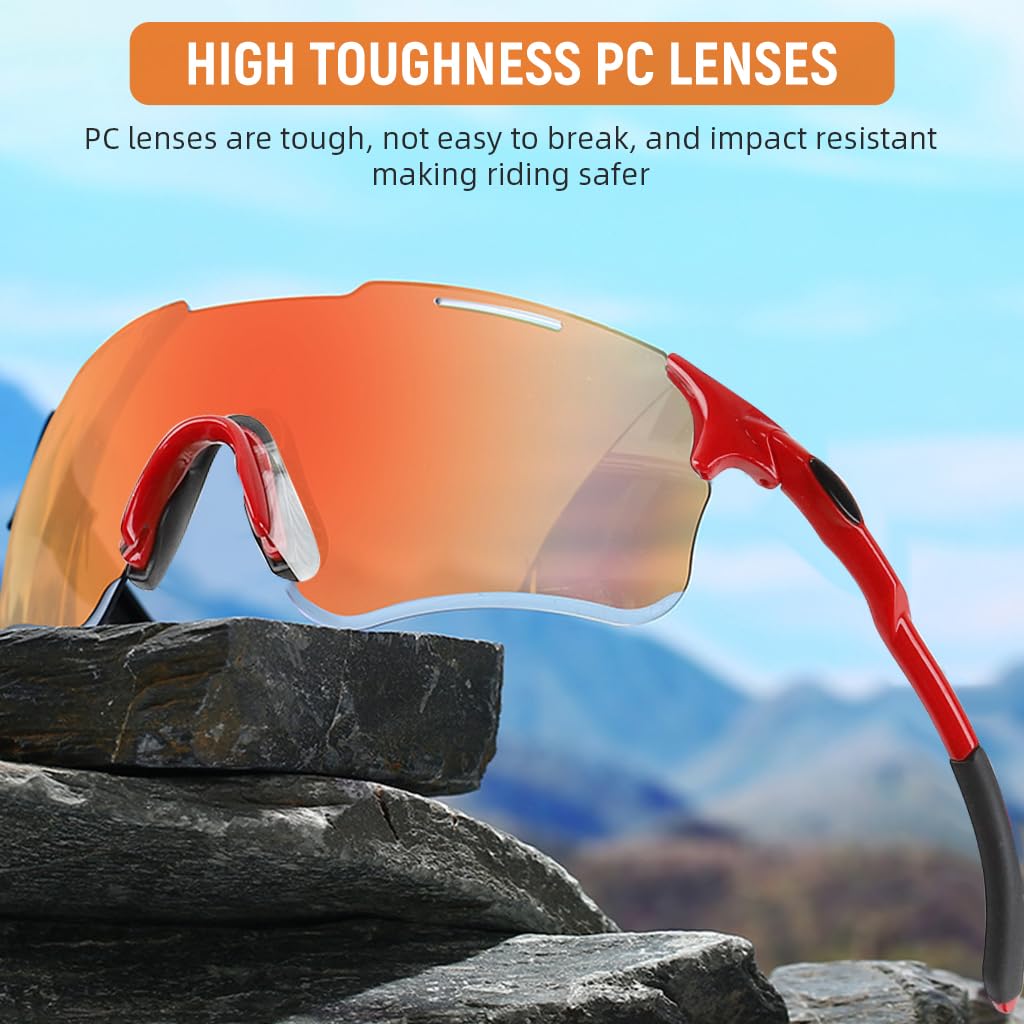 PROBEROS Photochromic Sports Sunglasses for Cycling and Running with UV400 Protection | Adaptive Unisex Outdoor Eyewear