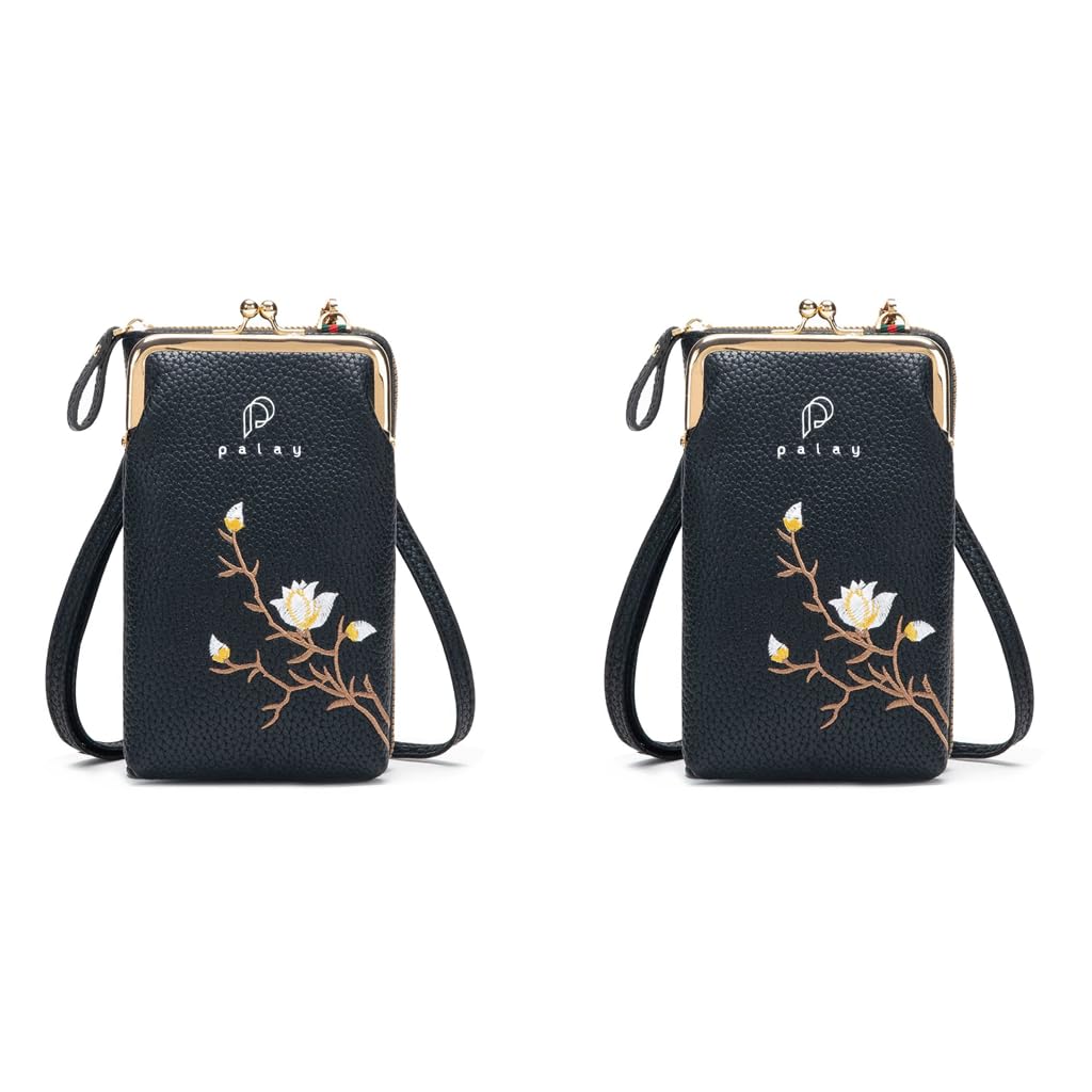 PALAY® Women Crossbody Phone Bags for Mobile Cell Phone Holder Pocket Wallet PU Leather Sling Wallet for Women Girls Ladies Mini Shoulder Bags with Credit Card Slots…