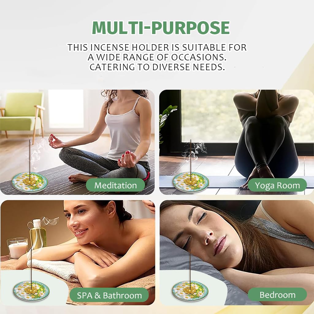 HASTHIP Diamond Painting Kit for Home Decor with Dual Function Lotus Incense Holder | DIY Gift Set