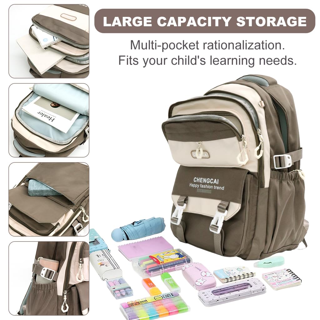 PALAY School Backpack for Travel and Hiking with Dual Handles and Breathable Back Support | Nylon and Oxford Fabric