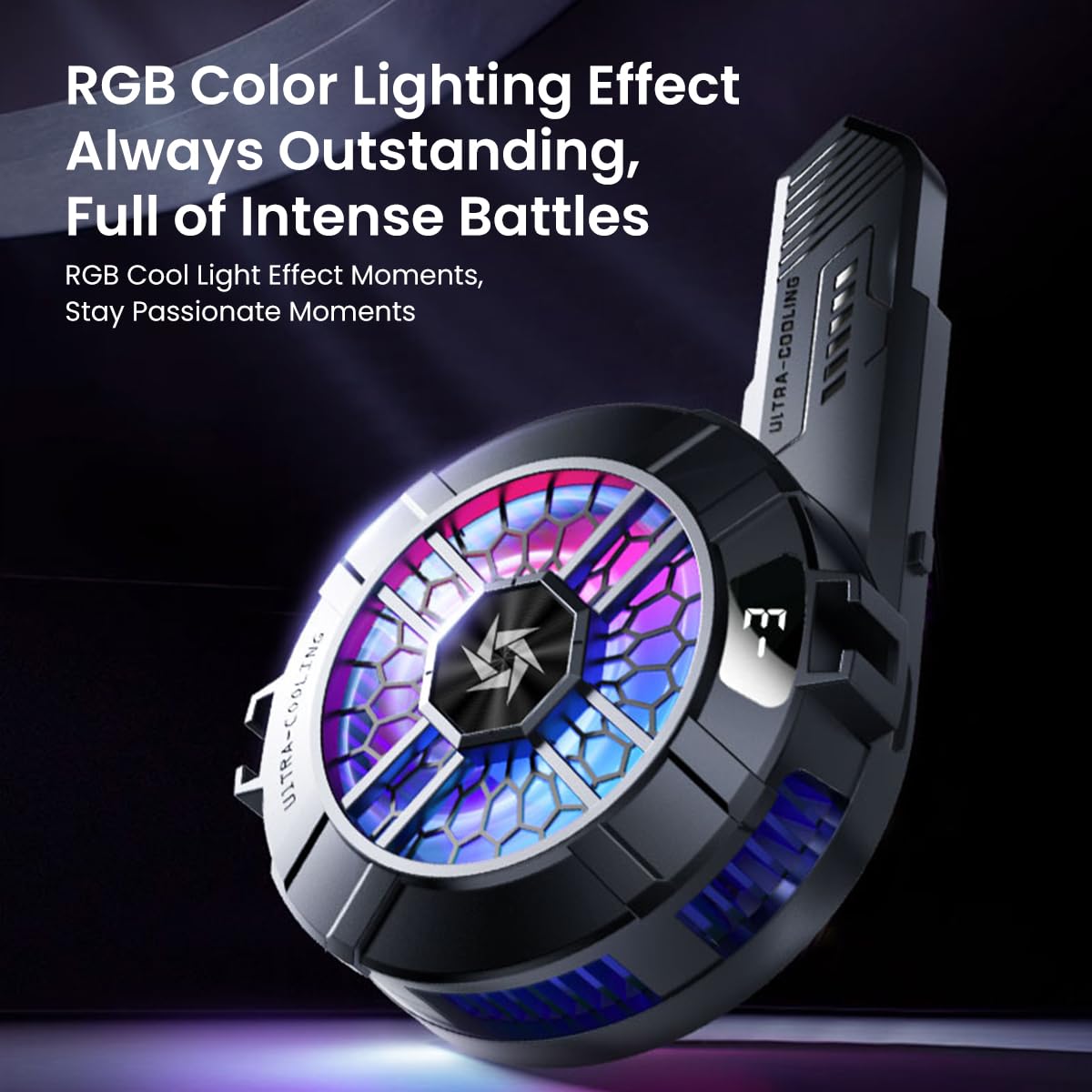 ZORBES Magnetic Phone Cooler for Gaming and Streaming with LED Clip | Real-Time Temp Display