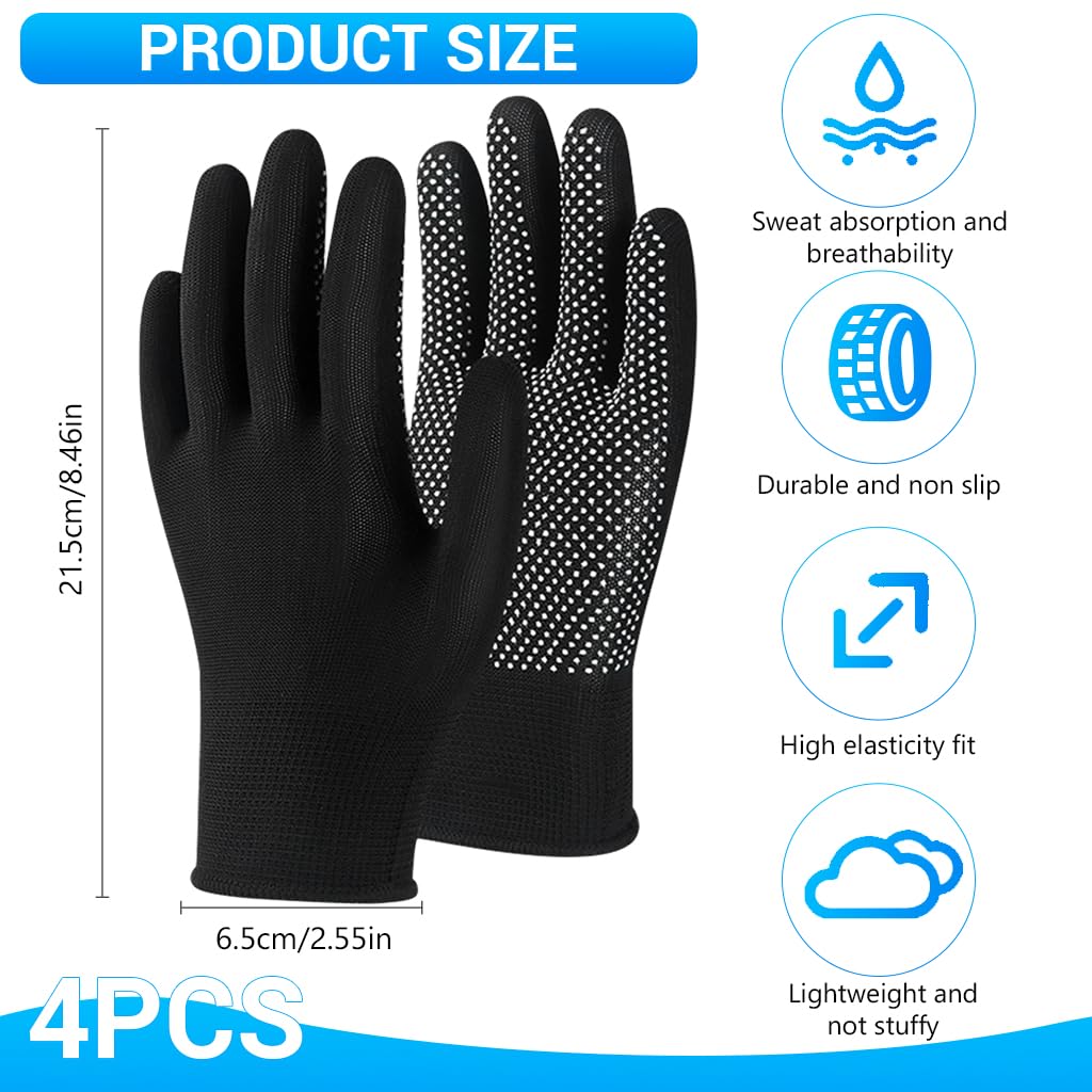 PROBEROS Work Gloves for Repair and Outdoor Tasks with Full Palm Anti Slip Nylon | 4 Pairs