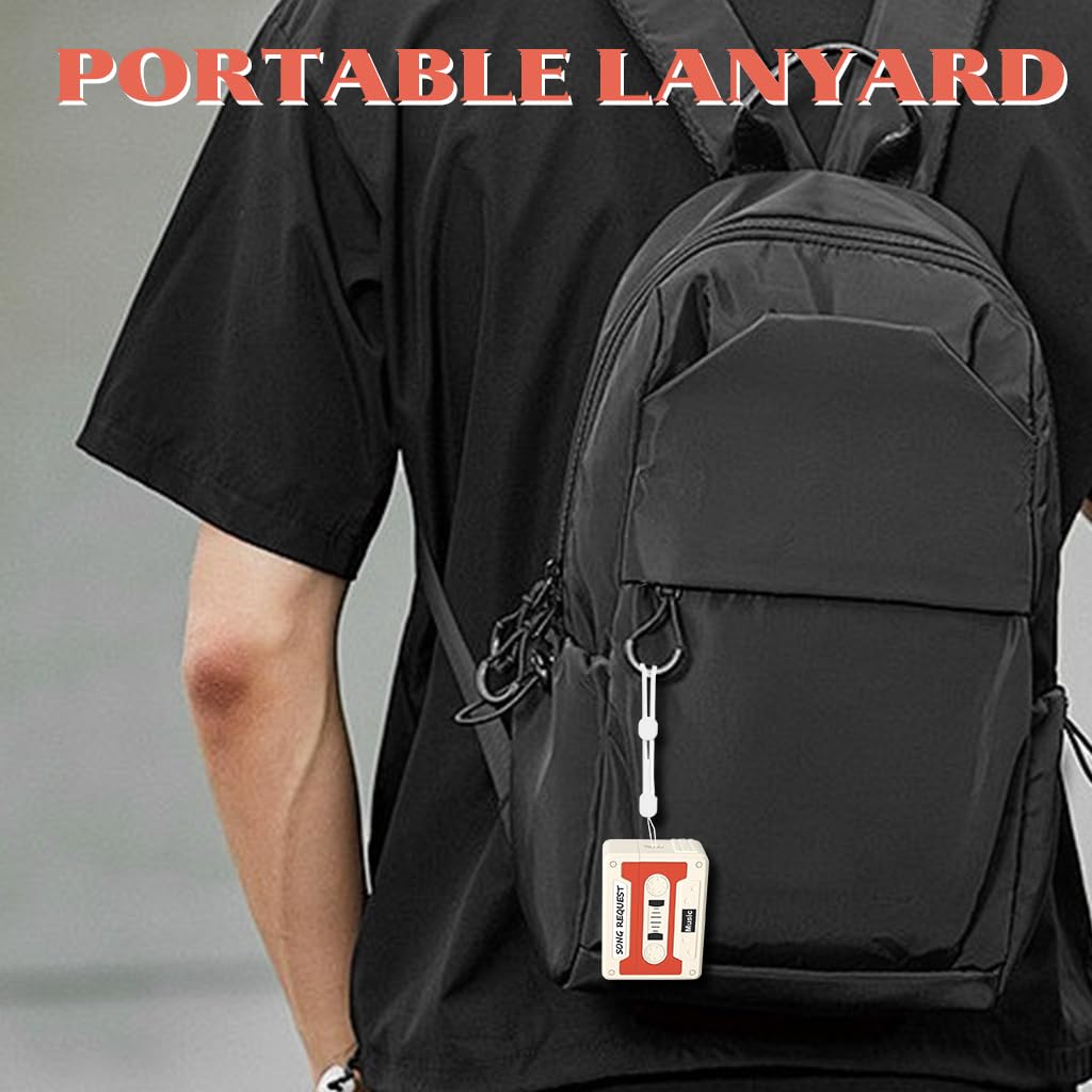 ZORBES Silicone AirPods Pro 2 Case with Lanyard featuring Vintage Cassette Tape Style | Full 360° Anti‑Scratch Protection