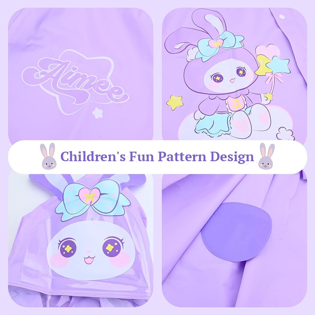 SNOWIE SOFT Hooded Raincoat for Kids with Wide Brim and Reflective Strip | EVA 2 PCS for 3–5 Years 105–115cm