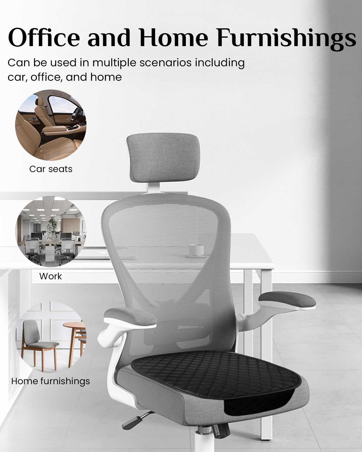 STHIRA Car Seat Covers 9PCS for Front and Rear Seats with Anti Slip Silicone Dot | Black PU Leather Protection and Storage Pouch